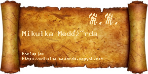 Mikulka Medárda névjegykártya